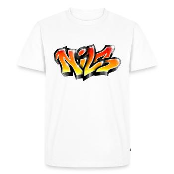 Graffiti NILS Print on everything - Men's Premium Organic T-Shirt - white - Front - Nico (187cm)