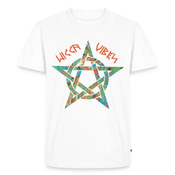 pentagramme 3 e 4 runes wicca vibes - T-shirt Premium bio Homme - blanc - Devant - Nico (187cm)