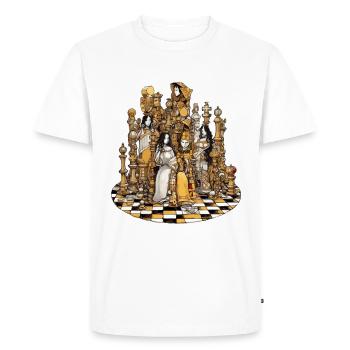 Rois et déesses de l'échiquier - T-shirt Premium bio Homme - blanc - Devant - Nico (187cm)