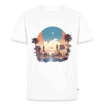 Minimalist Design of an Arab City - Men's Premium Organic T-Shirt - white - Front - Nico (187cm)
