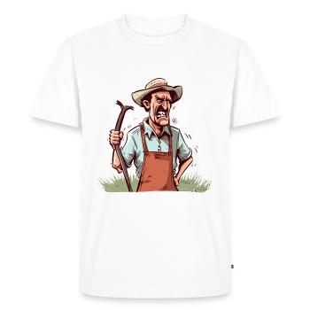 Paysan énervé n°4 - T-shirt Premium bio Homme - blanc - Devant - Nico (187cm)