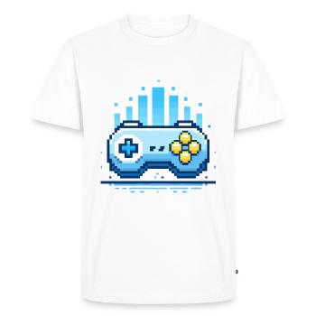 Leveling Up Gamer Controller Design - Men's Premium Organic T-Shirt - white - Front - Nico (187cm)