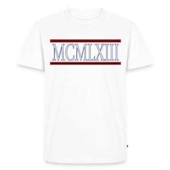 Je suis venu, j’ai vu et gagné né au MCMLXIII 1963 - T-shirt Premium bio Homme - blanc - Devant - Nico (187cm)