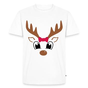 Rennes doux de Noël - T-shirt Premium bio Homme - blanc - Devant - Nico (187cm)