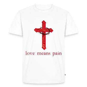 Croix avec épines E 18 - T-shirt Premium bio Homme - blanc - Devant - Nico (187cm)