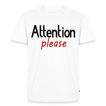 Attention s’il vous plaît - T-shirt Premium bio Homme - blanc - Devant - Nico (187cm)
