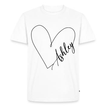 Ashley Name Heart Line - Men's Premium Organic T-Shirt - white - Front - Nico (187cm)