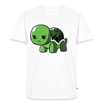 Tortue agacée - T-shirt Premium bio Homme - blanc - Devant - Nico (187cm)