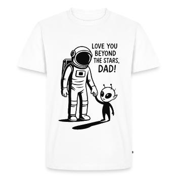 Je T’aime Plus Loin Que Les Étoiles Papa - T-shirt Premium bio Homme - blanc - Devant - Nico (187cm)