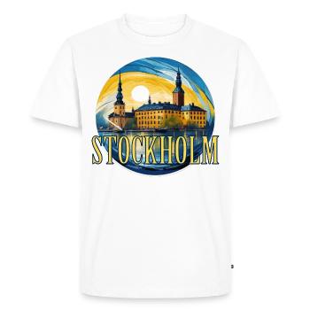 Stockholm Suède vacances Suède vacances vacances - T-shirt Premium bio Homme - blanc - Devant - Nico (187cm)