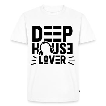 Deep House Lover DJ Goa Rave Techno Music - Men's Premium Organic T-Shirt - white - Front - Nico (187cm)
