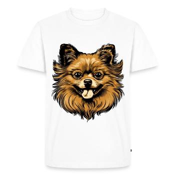 Pomeranian Dog Head Animal - Men's Premium Organic T-Shirt - white - Front - Nico (187cm)