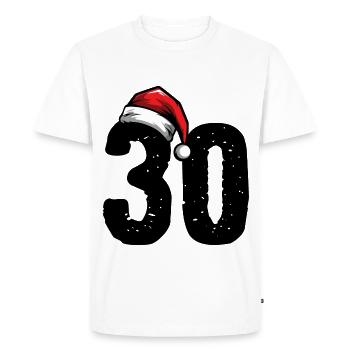 30 Numéro Noël - T-shirt Premium bio Homme - blanc - Devant - Nico (187cm)
