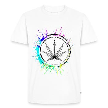 Symbole de la feuille de chanvre Cannabis - T-shirt Premium bio Homme - blanc - Devant - Nico (187cm)