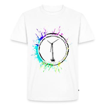 Éolienne Silhouette Energy - T-shirt Premium bio Homme - blanc - Devant - Nico (187cm)