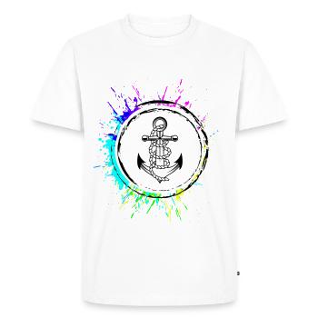 Symbole de silhouette d’ancre - T-shirt Premium bio Homme - blanc - Devant - Nico (187cm)