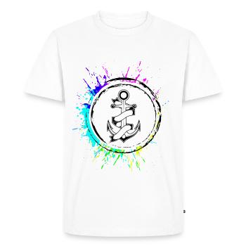 Tatouage d’ancre - T-shirt Premium bio Homme - blanc - Devant - Nico (187cm)