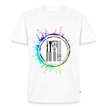 Grill Tongs Grilling Symbol Cutlery - Men's Premium Organic T-Shirt - white - Front - Nico (187cm)