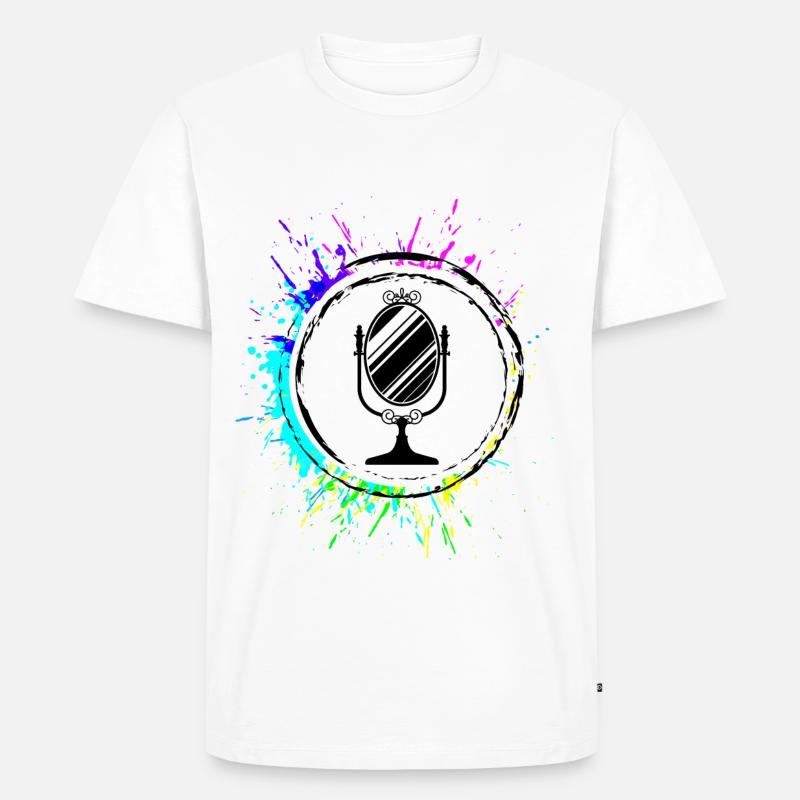 Spiegel Icon Silhouette - Männer Premium Bio T-Shirt - Weiß