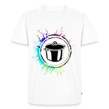 Icône de marmite Cuisine colorée - T-shirt Premium bio Homme - blanc - Devant - Nico (187cm)