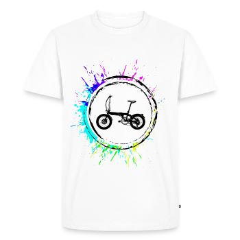 vélo électrique vélo coloré - T-shirt Premium bio Homme - blanc - Devant - Nico (187cm)