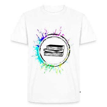 Lecture De Livres Colorés - T-shirt Premium bio Homme - blanc - Devant - Nico (187cm)