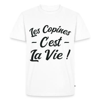 Les Copines c'est La Vie - T-shirt Premium bio Homme - blanc - Devant - Nico (187cm)