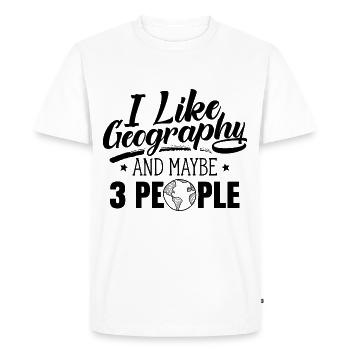 I like geography And 3 people geography geographer - Men's Premium Organic T-Shirt - white - Front - Nico (187cm)
