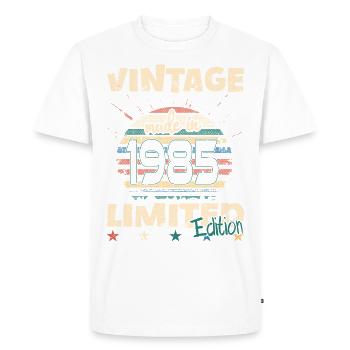 1985 vintage design limited edition - Männer Premium Bio T-Shirt - Weiß - Vorne - Nico (187cm)