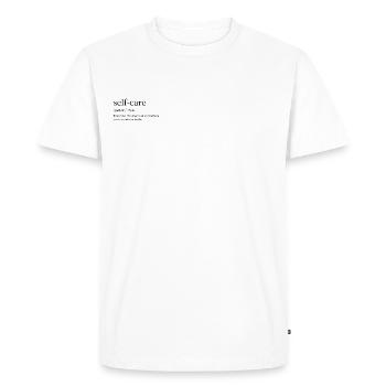 Prendre soin de soi - T-shirt Premium bio Homme - blanc - Devant - Nico (187cm)