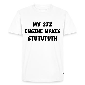 JDM 2JZ Motor Stutututh Turbocompresseur - T-shirt Premium bio Homme - blanc - Devant - Nico (187cm)