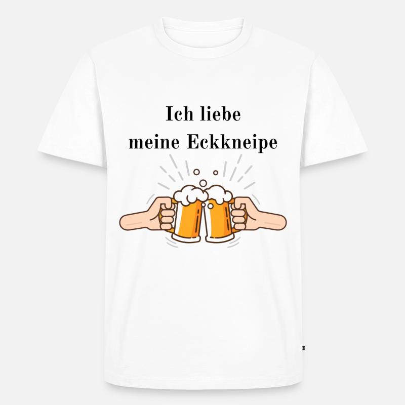 Ich liebe meine Eckkneipe - Männer Premium Bio T-Shirt - Weiß