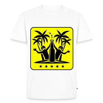 Palm Trees Beach Holiday Party - Men's Premium Organic T-Shirt - white - Front - Nico (187cm)