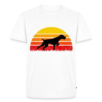 Drahtharr Chiens Sunset Dogs - T-shirt Premium bio Homme - blanc - Devant - Nico (187cm)