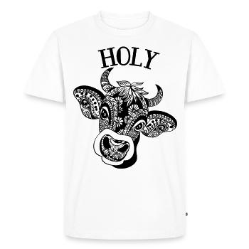 Holy Cow Funny Mandala Cow Face Yoga Farmer - Men's Premium Organic T-Shirt - white - Front - Nico (187cm)