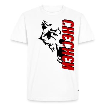 Loup tchétchène tchétchène borz - T-shirt Premium bio Homme - blanc - Devant - Nico (187cm)