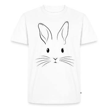 Lapin de Pâques Costume Lapin Visage Lapin - T-shirt Premium bio Homme - blanc - Devant - Nico (187cm)