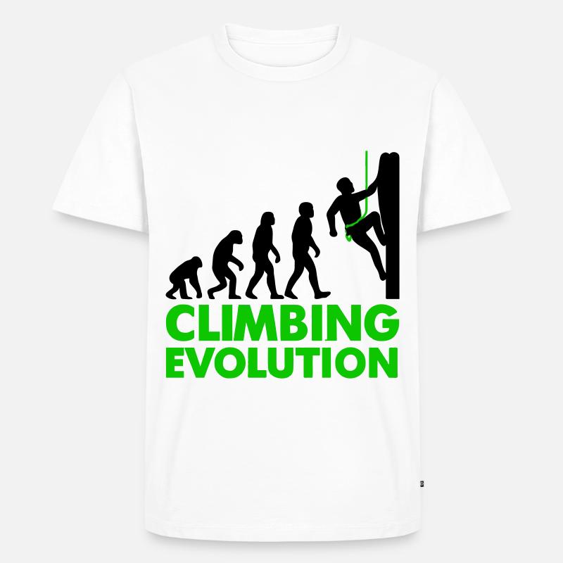 Climbing Evolution Klettern - Männer Premium Bio T-Shirt - Weiß