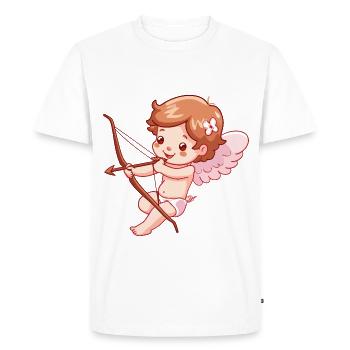 Ange de la Saint-Valentin en amour Cupidon - T-shirt Premium bio Homme - blanc - Devant - Nico (187cm)