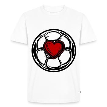 Icône de coeur de football - T-shirt Premium bio Homme - blanc - Devant - Nico (187cm)