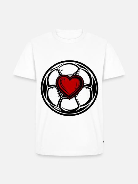Soccer Heart Icon - Men's Premium Organic T-Shirt - white