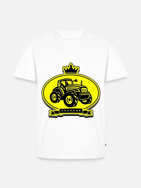 Tractor Farmer Silhouette Trekker - Men's Premium Organic T-Shirt - white