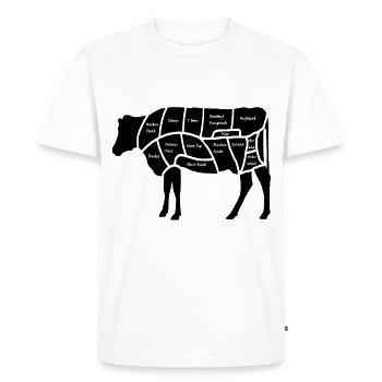 Beef - Men's Premium Organic T-Shirt - white - Front - Nico (187cm)