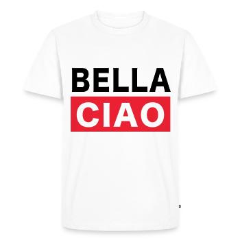 Bella Ciao - Men's Premium Organic T-Shirt - white - Front - Nico (187cm)