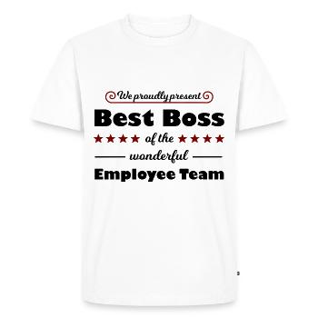 Boss, Boss and Manager - Men's Premium Organic T-Shirt - white - Front - Nico (187cm)
