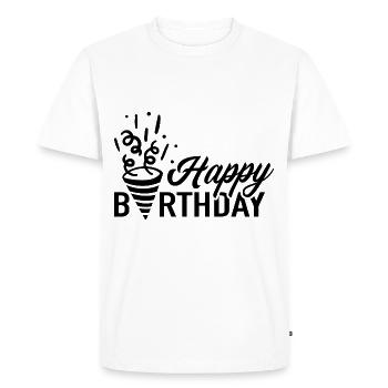 Joyeux anniversaire de l’anniversaire de la fille - T-shirt Premium bio Homme - blanc - Devant - Nico (187cm)