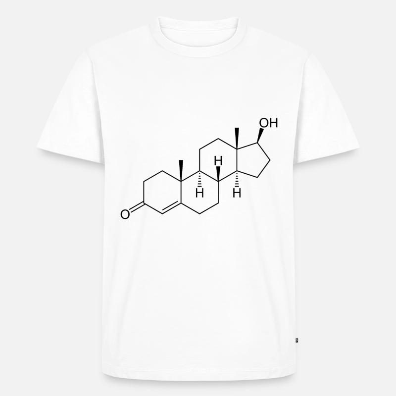 Testosteron Strukturformel - schwarz - Männer Premium Bio T-Shirt - Weiß