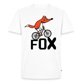 Clever fox rides bike for cyclists - Men's Premium Organic T-Shirt - white - Front - Nico (187cm)