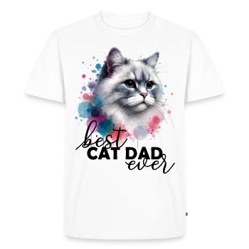 Meilleur Chat Papa Chat - T-shirt Premium bio Homme - blanc - Devant - Nico (187cm)