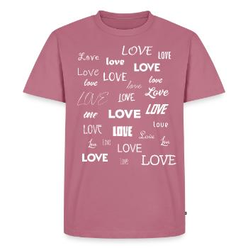 LIEBE - LIEBE - LIEBE - LIEBE -LIEBE - LIEBE - Männer Premium Bio T-Shirt - Mauve - Vorne - Nico (187cm)